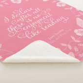 Jane Austen Pride & Prejudice Floral Bookish Quote Sherpa Deken (3/4)