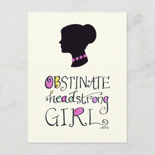 Jane Austen Pride & Prejudice Hand Lettered Briefkaart (Voorkant)