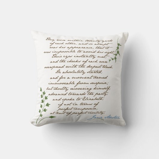 Jane Austen Pride & Prejudice Quote #1 Kussen (Voorkant)