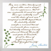 Jane Austen Pride & Prejudice Quote #1 Poster (Voorkant)