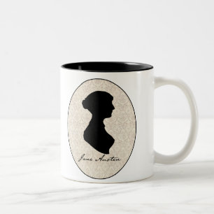 Jane Austen-profielsilhouet Tweekleurige Koffiemok