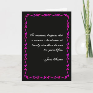 Jane Austen Quote Birthday Card GEPERSONALISEERD Kaart