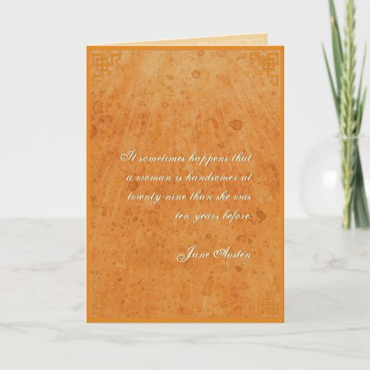 Jane Austen Quote Birthday Card GEPERSONALISEERD Kaart (Voorkant)