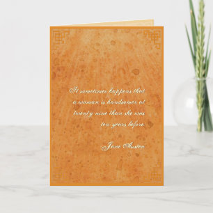 Jane Austen Quote Birthday Card GEPERSONALISEERD Kaart