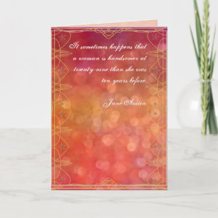 Jane Austen Quote Birthday Card GEPERSONALISEERD Kaart
