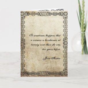 Jane Austen Quote Birthday Card GEPERSONALISEERD Kaart