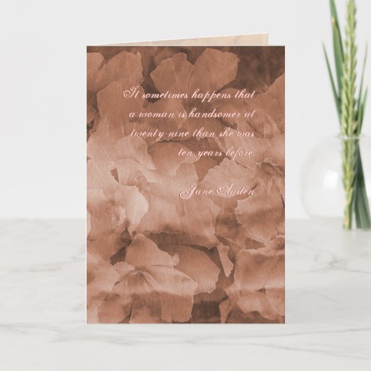 Jane Austen Quote Birthday Card GEPERSONALISEERD Kaart (Voorkant)