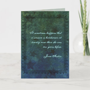 Jane Austen Quote Birthday Card GEPERSONALISEERD Kaart