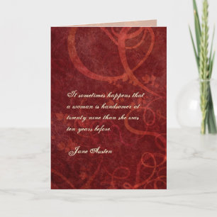 Jane Austen Quote Birthday Card GEPERSONALISEERD Kaart