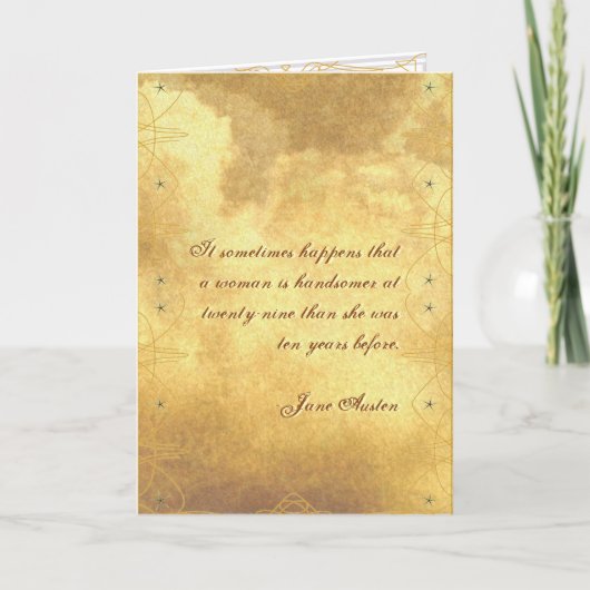 Jane Austen Quote Birthday Kaart GEPERSONALISEERD (Voorkant)