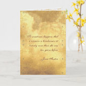 Jane Austen Quote Birthday Kaart GEPERSONALISEERD (Gele Bloem)