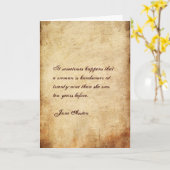 Jane Austen Quote Birthday Kaart GEPERSONALISEERD (Gele Bloem)