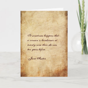 Jane Austen Quote Birthday Kaart GEPERSONALISEERD