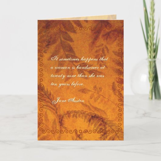 Jane Austen Quote Birthday Kaart GEPERSONALISEERD (Voorkant)