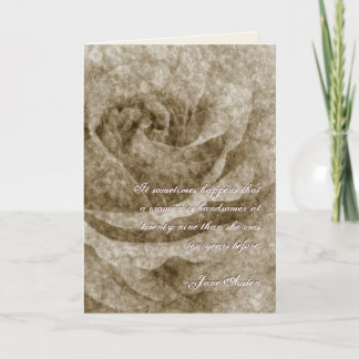 Jane Austen Quote Birthday Kaart GEPERSONALISEERD