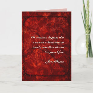 Jane Austen Quote Birthday Kaart GEPERSONALISEERD