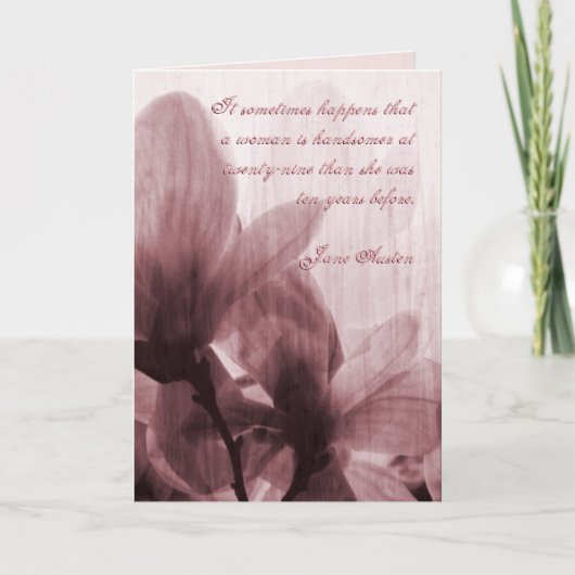 Jane Austen Quote Birthday Kaart GEPERSONALISEERD (Voorkant)