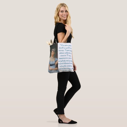 Jane Austen Quote (Blue) Tote Bag (Op model)