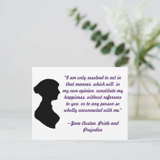 Jane Austen Quote Briefkaart (Staand voorkant)