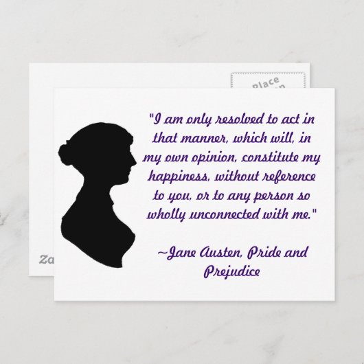 Jane Austen Quote Briefkaart (Voorkant / Achterkant)