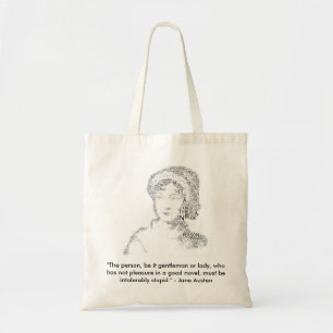 Jane Austen Quote Canvas tas