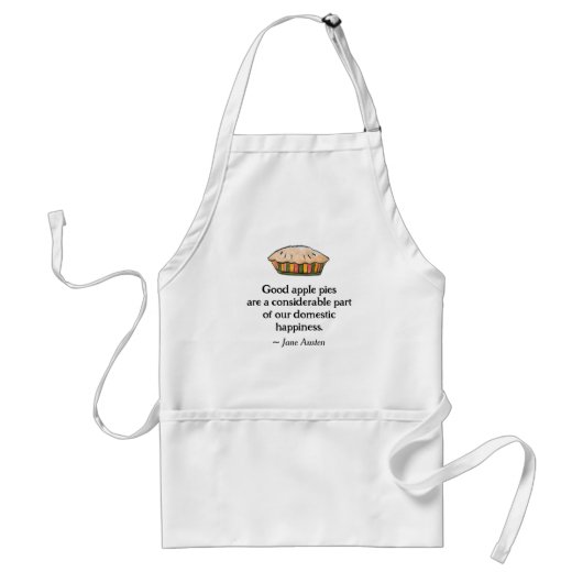 Jane Austen Quote Good Apple Pie Hand-Illustrated Standaard Schort (Voorkant)