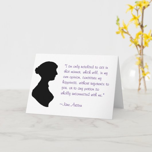 Jane Austen Quote Kaart (Gele Bloem)