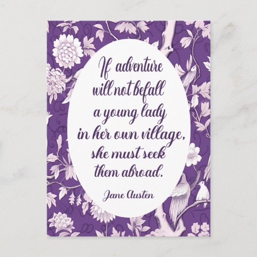 Jane Austen Quote op Adventure Briefkaart (Voorkant)