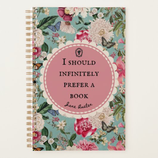 Jane Austen Quote "Prefer a Book" Planner (Voorkant)
