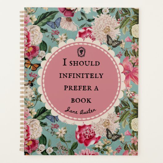 Jane Austen Quote "Prefer a Book" Planner (Voorkant)