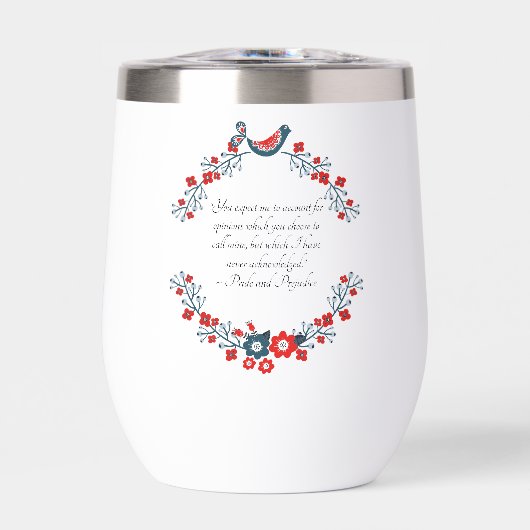 Jane Austen Quote, Pride and Prejudice Floral  (Voorkant)