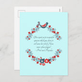 Jane Austen Quote, Pride and Prejudice Floral Feestdagenkaart (Voorkant / Achterkant)