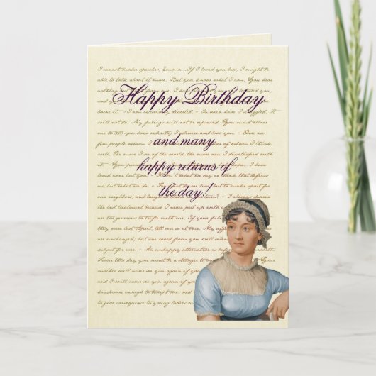 Jane Austen Quote Schrijf je eigen verjaardagskaar Kaart (Voorkant)