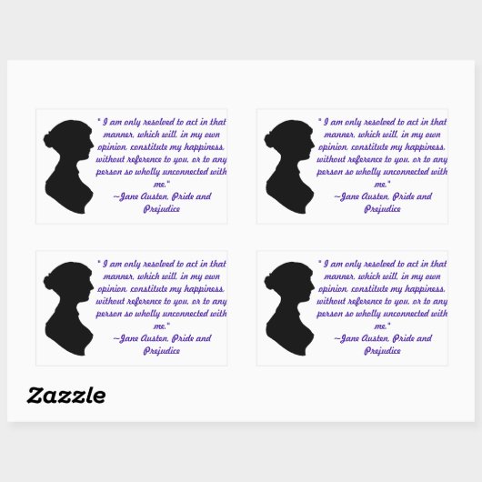 Jane Austen Quote Sticker (Vel)