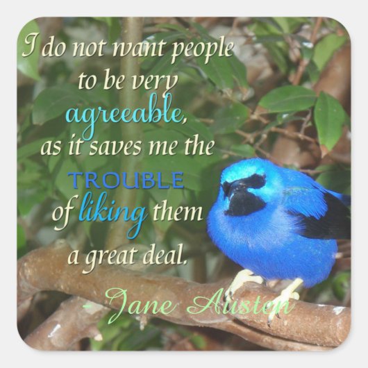 Jane Austen quote sticker (Voorkant)