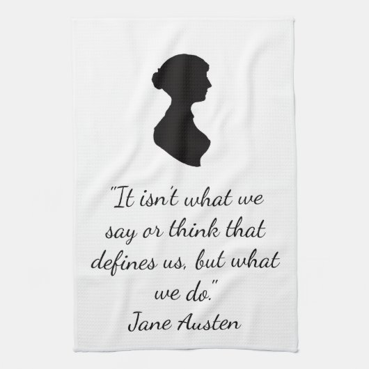 Jane Austen quote Theedoek (Verticaal)