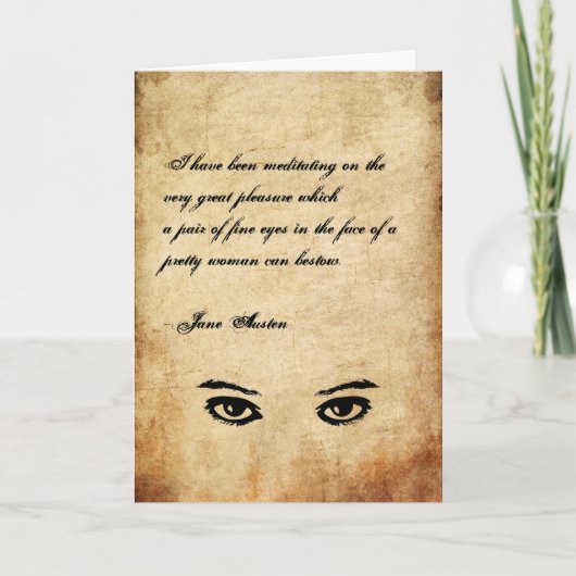 Jane Austen Quote Wenskaart GEPERSONALISEERD Feestdagen Kaart (Voorkant)