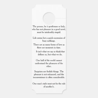 Jane Austen Quotes Deurhanger