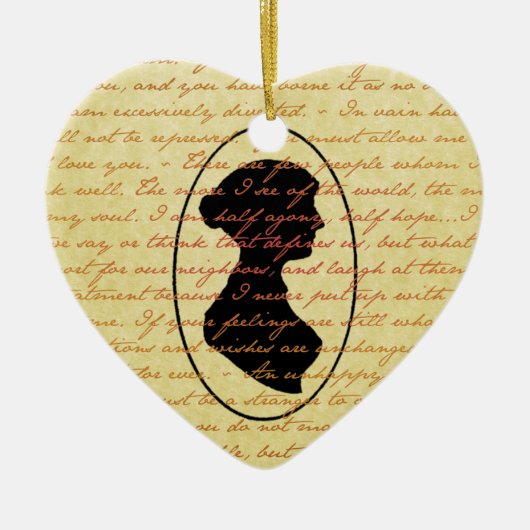 Jane Austen Quotes en Cameo Kerstfeestdag Keramisch Ornament (Voorkant)