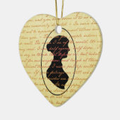 Jane Austen Quotes en Cameo Kerstfeestdag Keramisch Ornament (Links)