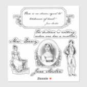  Jane Austen Quotes en Gravures Sticker (Vel)