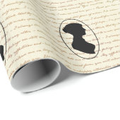 Jane Austen Quotes en Silhouette Portrait Cadeaupapier (Rol Hoek)