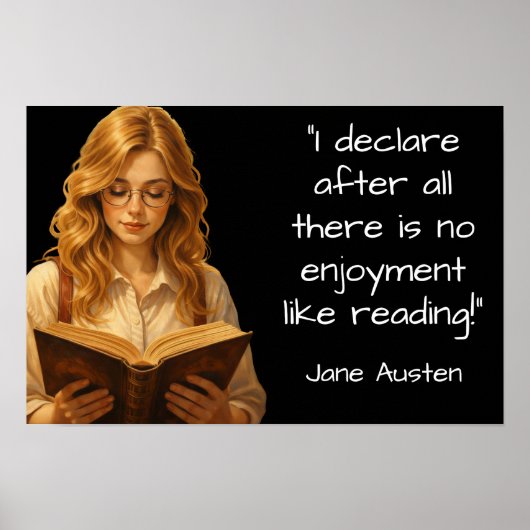Jane Austen Reading quote Poster (Voorkant)