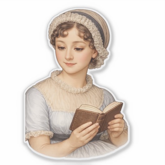 Jane Austen reading  Sticker (Voorkant)