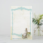 Jane Austen Regency Custom Stationery Briefpapier (Staand voorkant)
