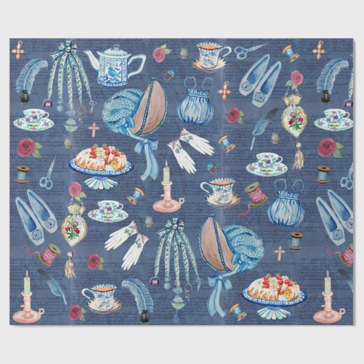 Jane Austen Regency naawing Cadeaupapier (Vlak)