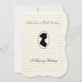 Jane Austen Regency Wedding Invitation Portrait Kaart (Voorkant)