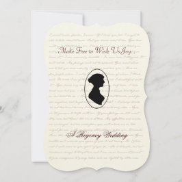 Jane Austen Regency Wedding Invitation Portrait Kaart