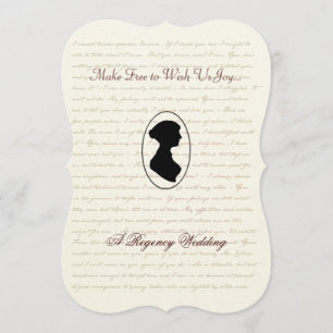 Jane Austen Regency Wedding Invitation Portrait Kaart