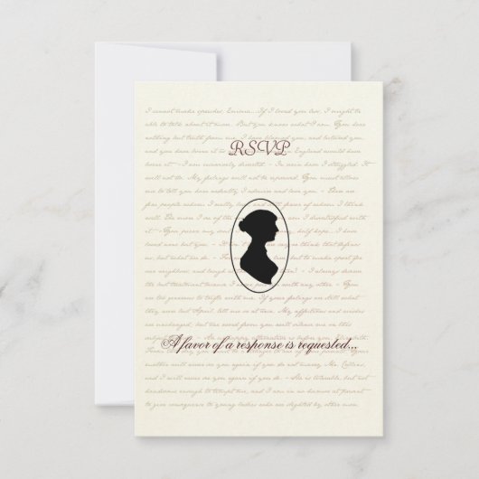 Jane Austen Regency Wedding RSVP-kaart RSVP Kaartje (Voorkant)